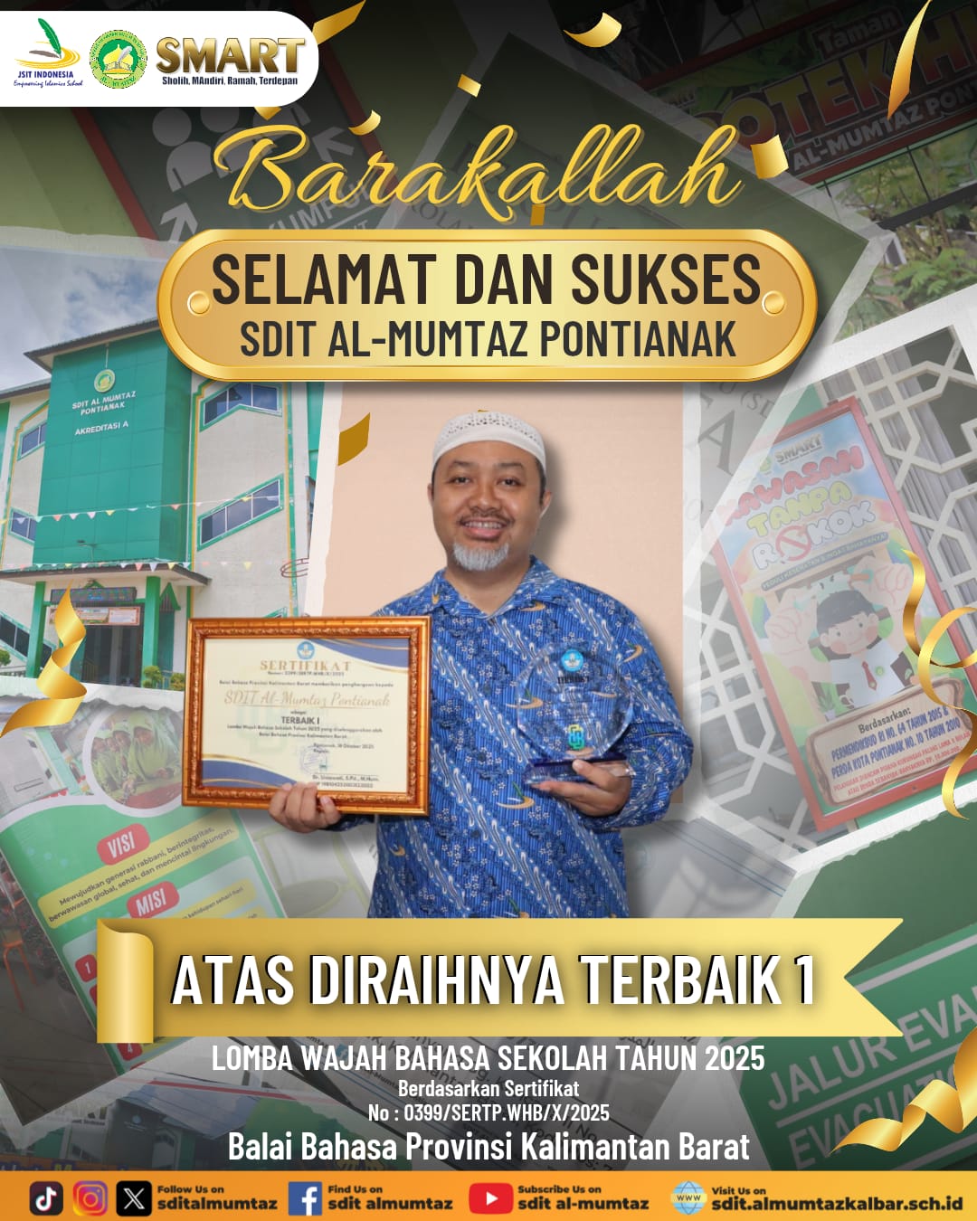 SDIT Al Mumtaz Raih Juara 1 Lomba Wajah Bahasa Sekolah 2025:Teguhkan Komitmen Berbahasa Santun dan Berakhlak Islami